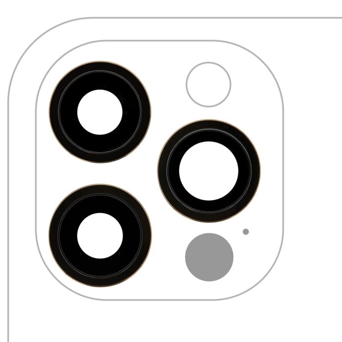 Rückkamera-Linse mit Halterung & Rahmen für iPhone 12 Pro (Gold)
