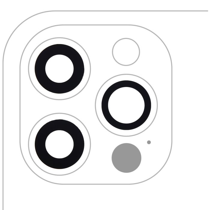 Rückkamera-Linse (nur Glas) mit Kleber für iPhone 12 Pro (Echt-Saphir/ Premium)