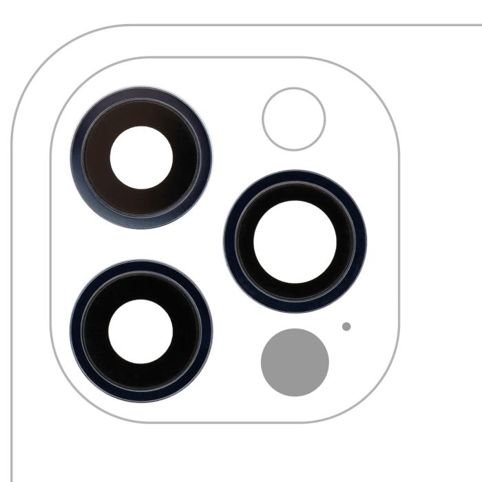 Rückkamera-Linse mit Halterung & Rahmen für iPhone 12 Pro (3-teiliges Set)