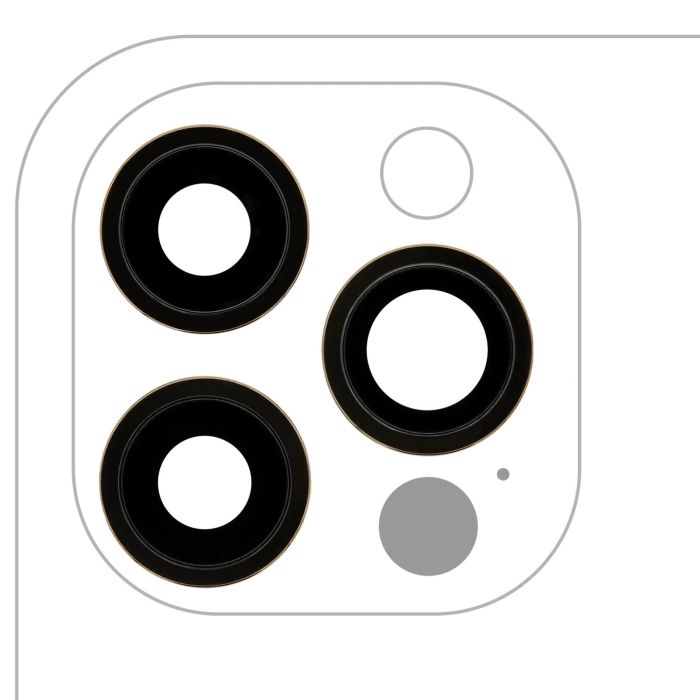 Rückkamera-Linse mit Halterung & Rahmen für iPhone 12 Pro (Echt-Saphir/ Nr.2