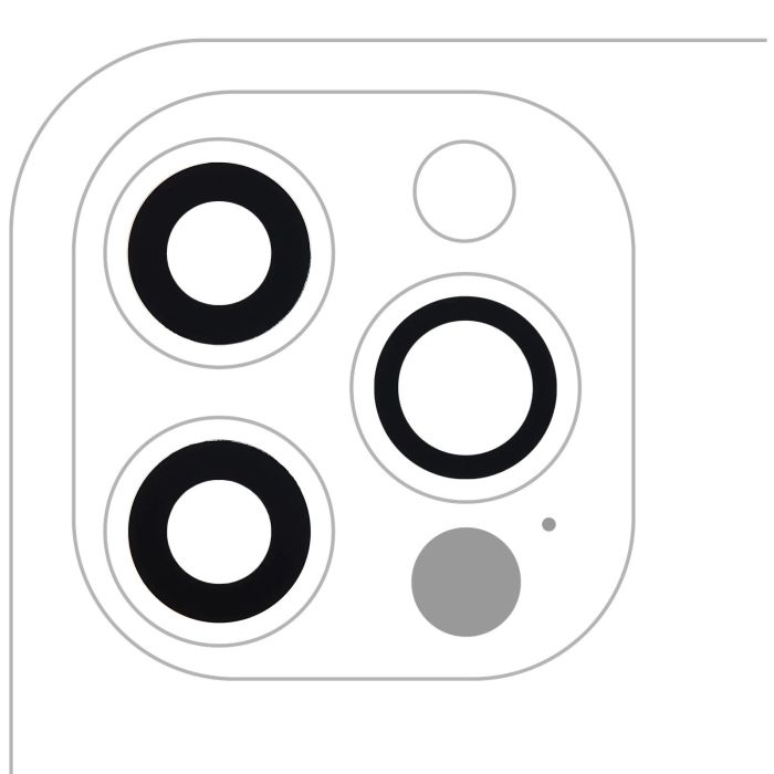 Rückkamera-Linse (nur Glas) mit Kleber für iPhone 12 Pro (10er Pack)
