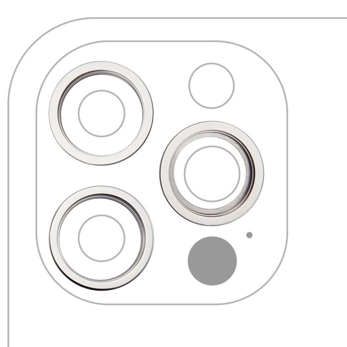 Rückkamera Ring nur für iPhone 12 Pro (Silber) (3-teiliges Set) (10er Pack)
