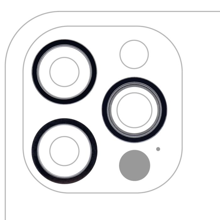 Rückkamera Ring nur für iPhone 12 Pro (Graphit) (3-teiliges Set) (10er Pack)
