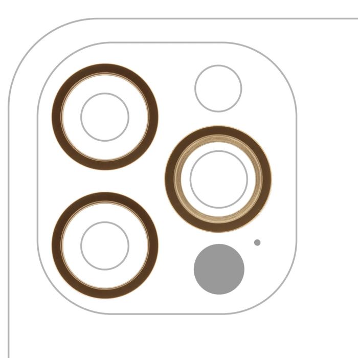 Rückkamera Ring nur für iPhone 12 Pro (Gold) (3-teiliges Set) (10er Pack)