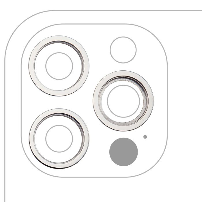 Rückkamera Ring nur für iPhone 12 Pro (Silber) (3-teiliges Set)