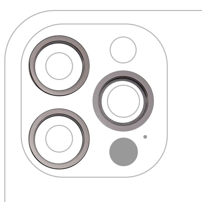 Rückkamera Ring nur für iPhone 12 Pro (Graphit) (3-teiliges Set)