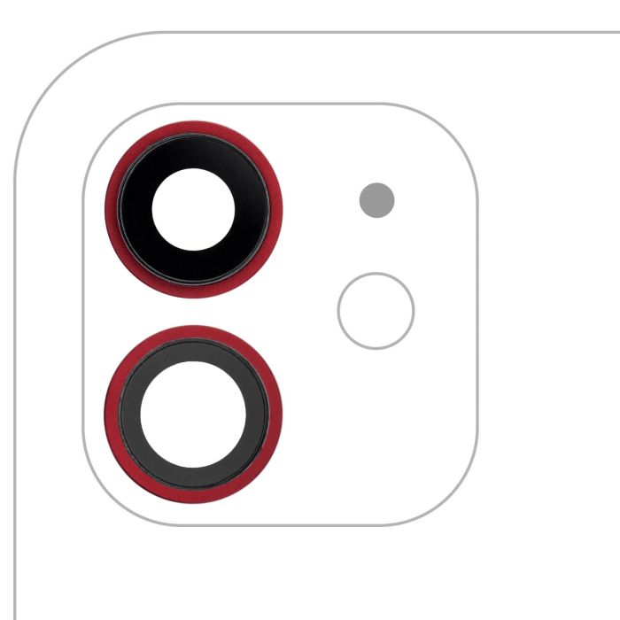 Rückkamera-Linse mit Halterung & Rahmen für iPhone 12/ 12 Mini (Rot)