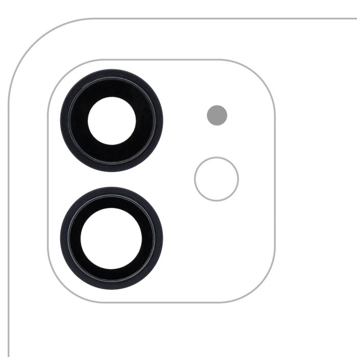 Rückkamera-Linse mit Halterung & Rahmen für iPhone 12/ 12 Mini (Schwarz)