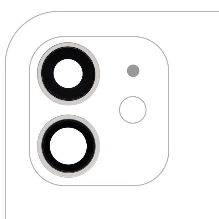 Rückkamera-Linse mit Halterung & Rahmen für iPhone 12/ 12 Mini (Weiß) Nr.2
