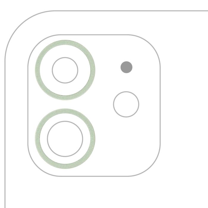 Rückkamera Ring nur für iPhone 12/ 12 Mini (Grün) (2-teiliges Set) (10er Pack)