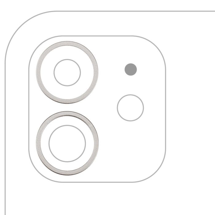 Rückkamera Ring nur für iPhone 11/ 12/ 12 Mini (2-teiliges Set) (Weiß)