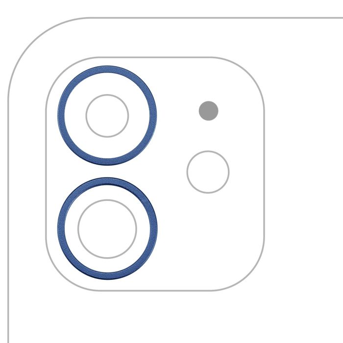 Rückkamera Ring nur für iPhone 12/ 12 Mini (2-teiliges Set) (Blau)