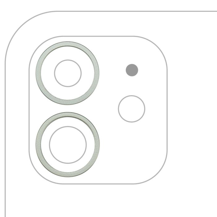 Rückkamera Ring nur für iPhone 12/ 12 Mini (2-teiliges Set) (Grün)