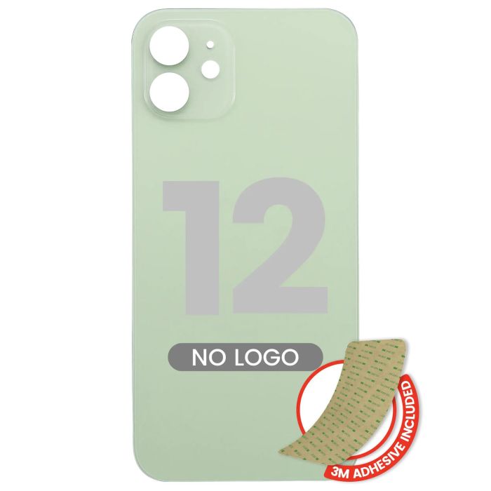 Rückglas mit 3M Klebeband für iPhone 12 (ohne Logo/ großes Kameraloch) (Grün)