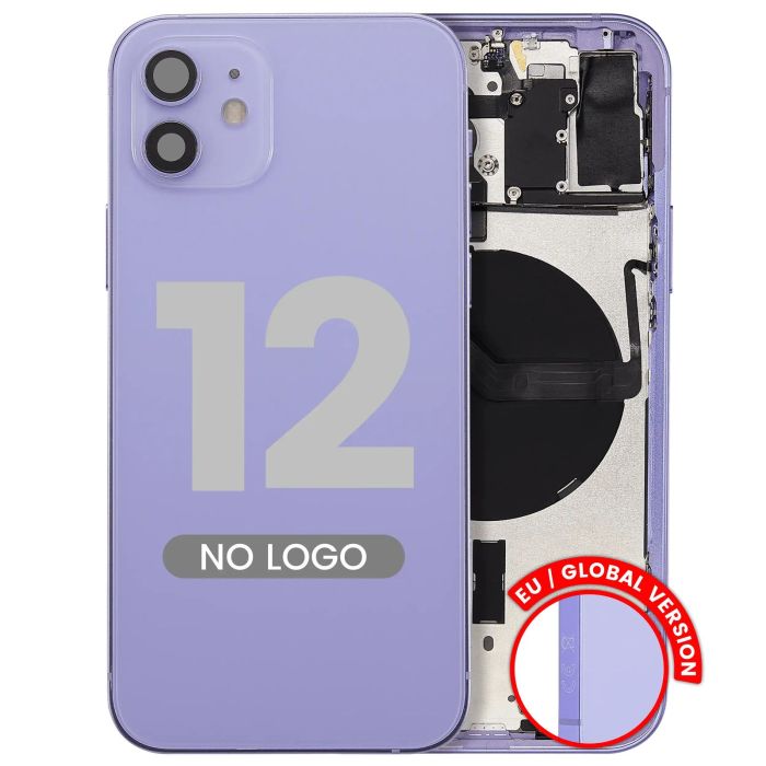 Rückgehäuse mit Kleinteilen für iPhone 12 (Aftermarket Plus) (Lila)