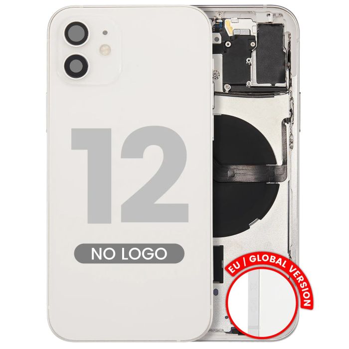 Rückgehäuse mit Kleinteilen für iPhone 12 (Aftermarket Plus) (Weiß)