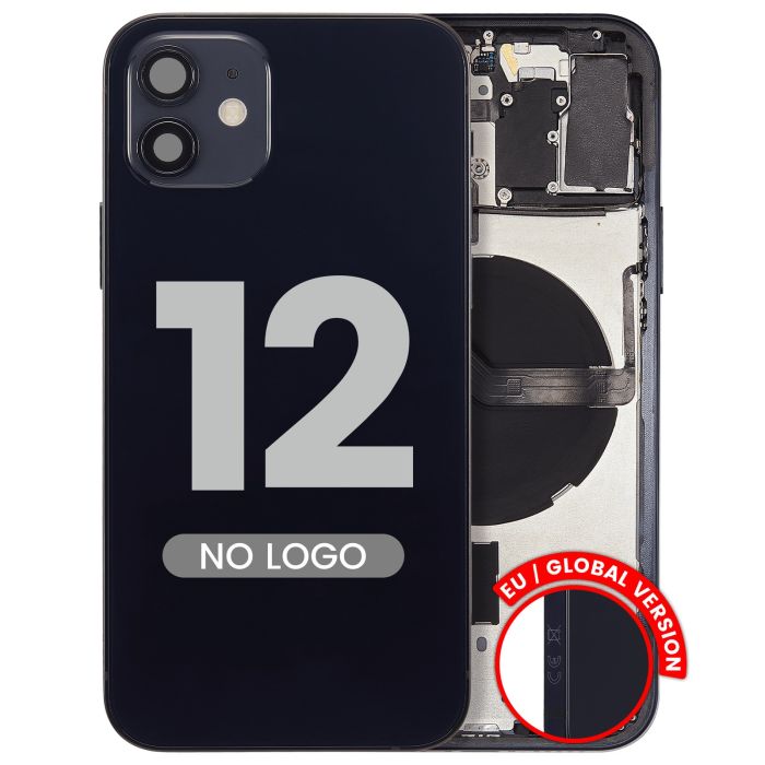 Rückgehäuse mit Kleinteilen für iPhone 12 (Aftermarket Plus) (Schwarz)