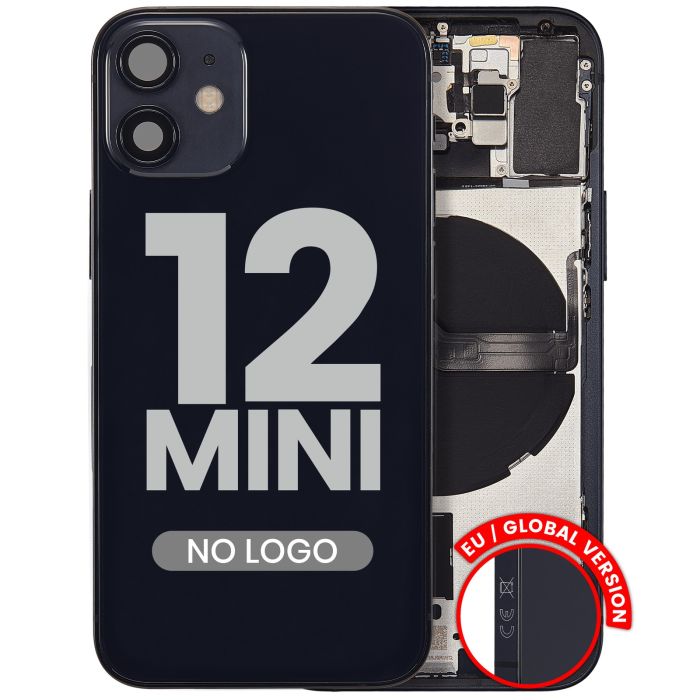 Rückgehäuse mit Kleinteilen für iPhone 12 Mini (Aftermarket Plus) (Schwarz)