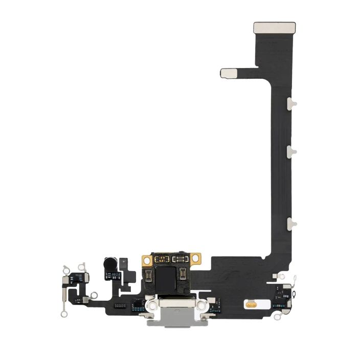 Ladebuchse Flexkabel mit Platine für iPhone 11 Pro Max (Premium) (Silber)