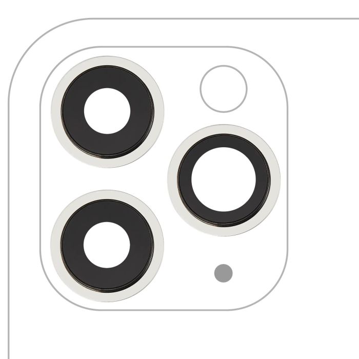 Rückkamera-Linse mit Halterung & Rahmen für iPhone 11 Pro/ Pro Max (Weiß)