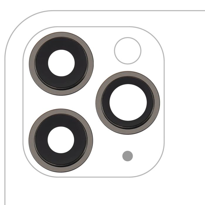 Rückkamera-Linse mit Halterung & Rahmen für iPhone 11 Pro/ Pro Max (Schwarz)