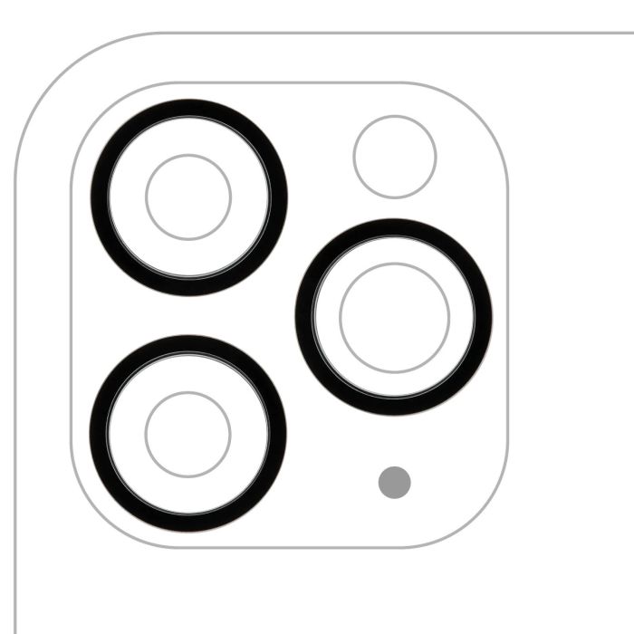 Rückkamera Ring nur für iPhone 11 Pro/ 11 Pro Max (Schwarz) (3-teiliges Set)