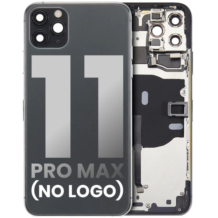 Rückgehäuse mit klein Bauteile vormontiert für iPhone 11 Pro Max (Space Grau)