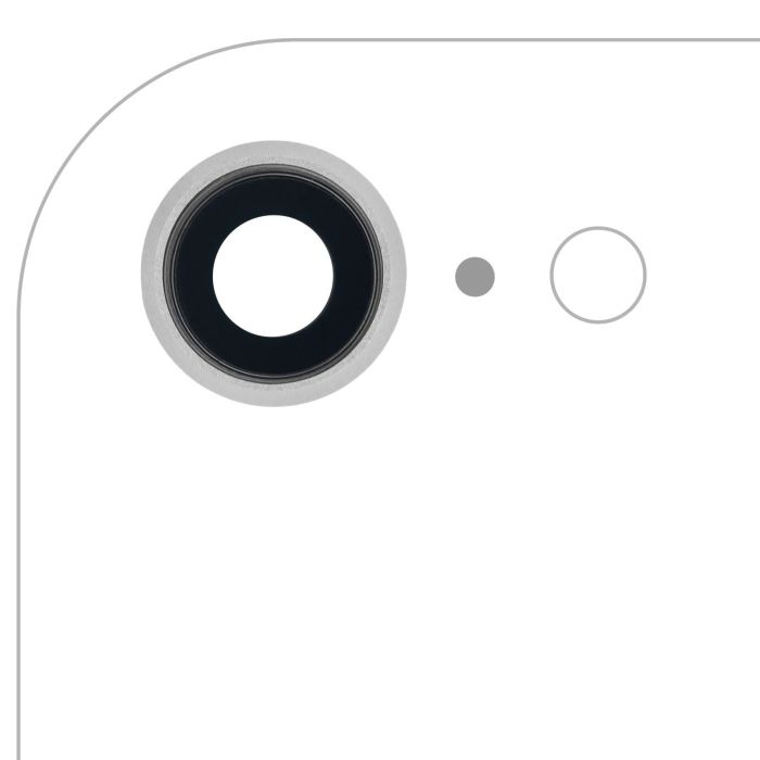 Rückkamera-Linse mit Halterung & Rahmen für iPhone 8/ SE (2020) (2022) (Silber)