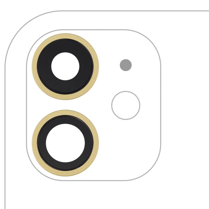 Rückkamera-Linse mit Halterung & Rahmen für iPhone 11 (2-teiliges Set) (Gelb)