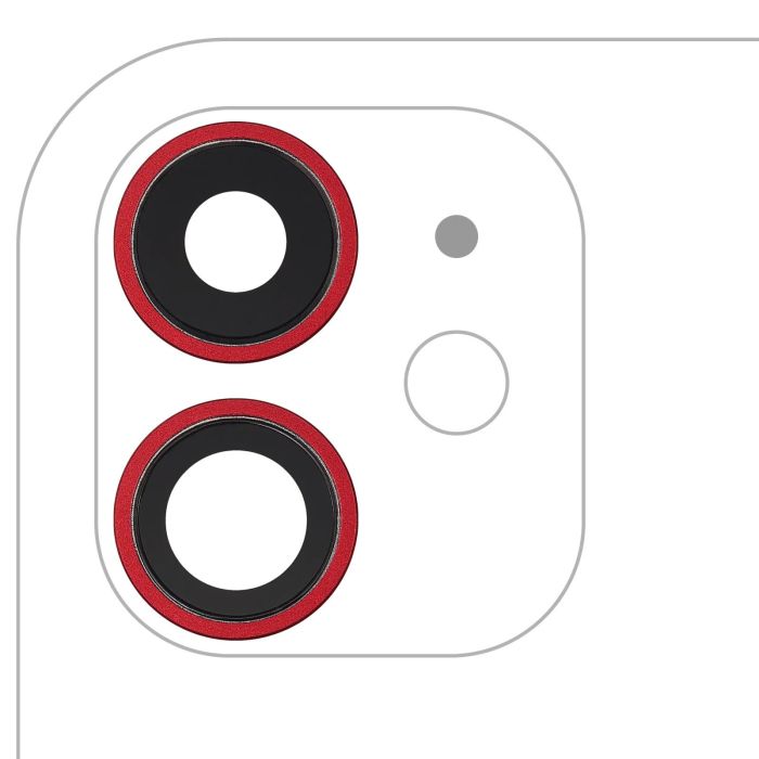 Rückkamera-Linse mit Halterung & Rahmen für iPhone 11 (2-teiliges Set) (Rot)