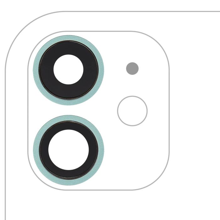 Rückkamera-Linse mit Halterung & Rahmen für iPhone 11 (2-teiliges Set) (Grün)