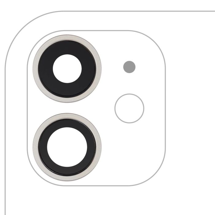 Rückkamera-Linse mit Halterung & Rahmen für iPhone 11 (2-teiliges Set) (Weiß)