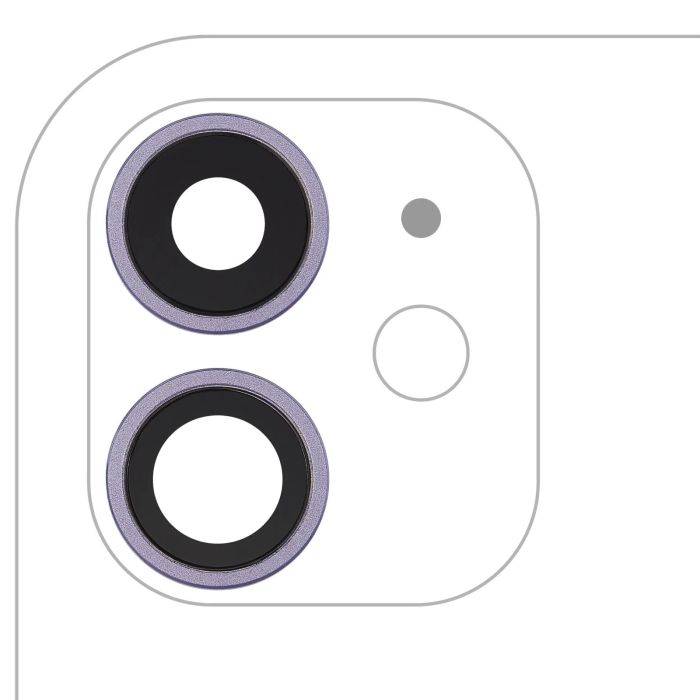 Rückkamera-Linse mit Halterung & Rahmen für iPhone 11 (2-teiliges Set) (Lila)