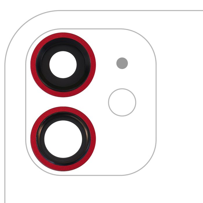 Rückkamera-Linse mit Halterung & Rahmen für iPhone 11 (Rot)