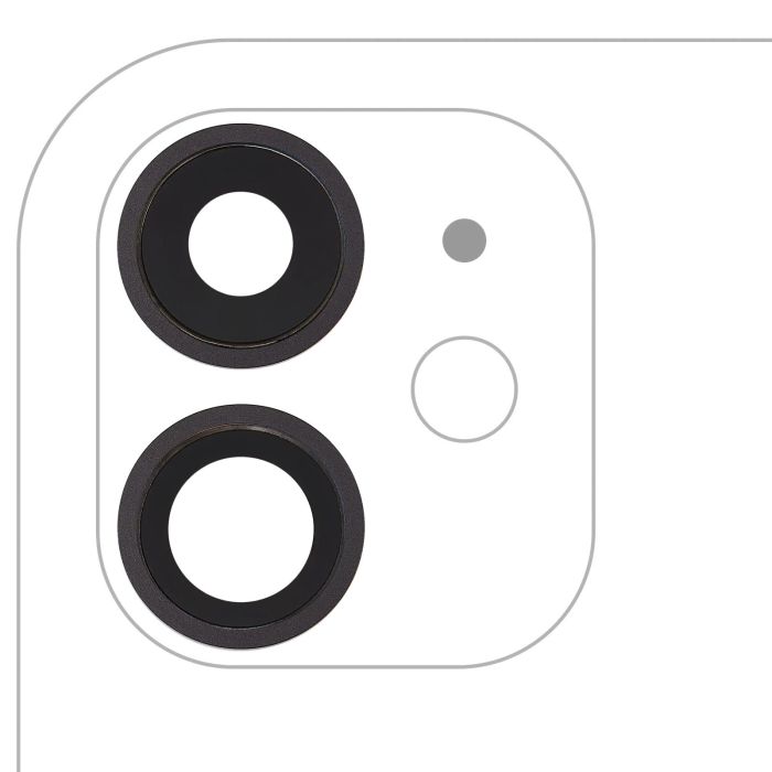 Rückkamera-Linse mit Halterung & Rahmen für iPhone 11 (Schwarz)