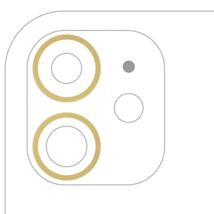 Rückkamera Ring nur für iPhone 11 (Gelb) (2-teiliges Set) (10er Pack)