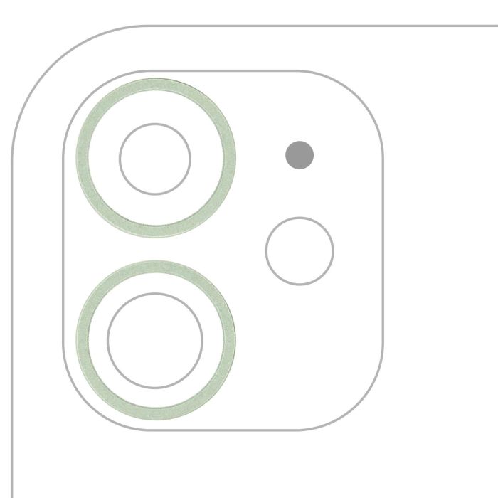 Rückkamera Ring nur für iPhone 11 (Grün) (2-teiliges Set) (10er Pack)