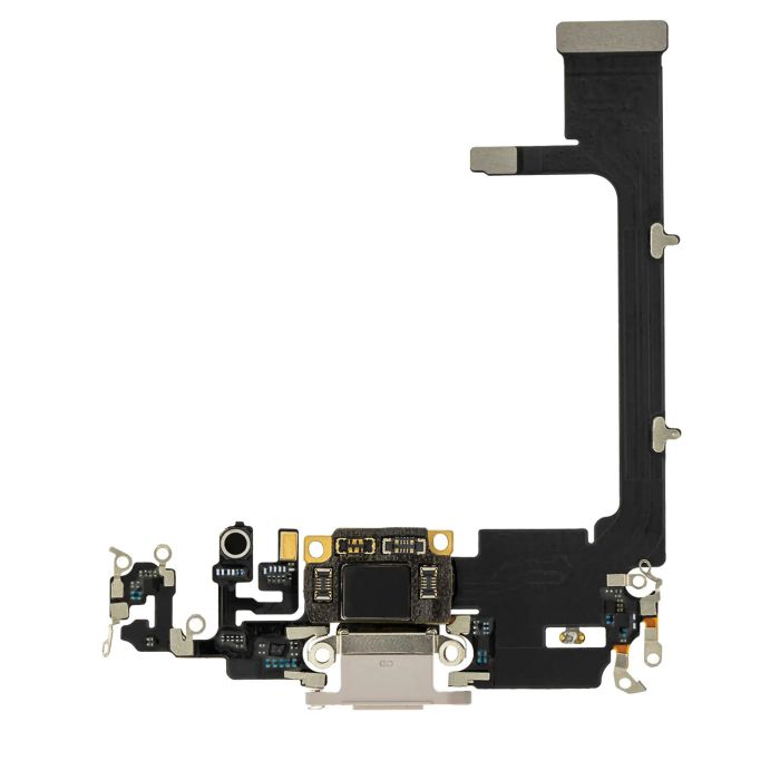 Ladebuchse Flexkabel mit Platine für iPhone 11 Pro (Aftermarket Plus) (Silber)