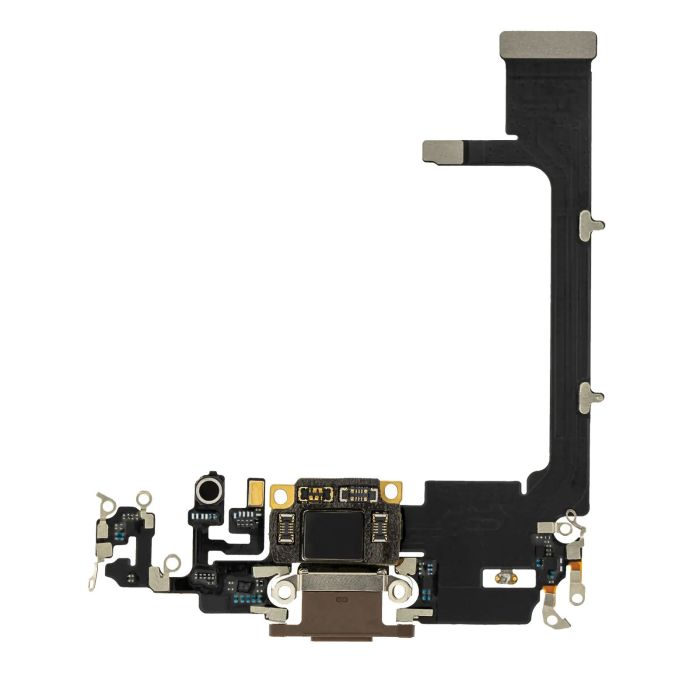 Ladebuchse Flexkabel mit Platine für iPhone 11 Pro (Aftermarket Plus) (Gold)
