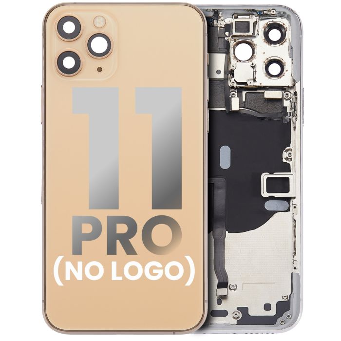 Rückgehäuse mit klein Bauteile vormontiert für iPhone 11 Pro (ohne Logo) (Gold)