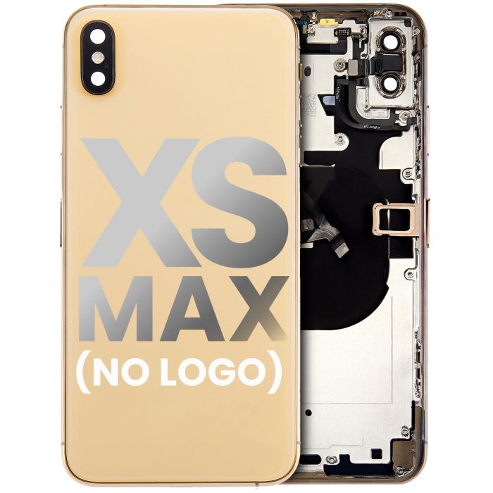 Rückgehäuse mit klein Bauteile vormontiert für iPhone XS Max (ohne Logo) (Gold)