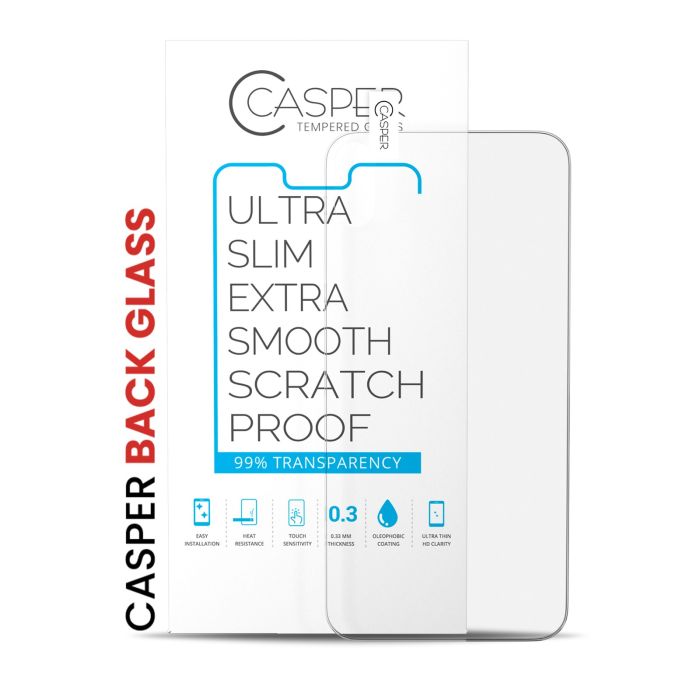 Casper Displayschutzglas (Rückglas) für iPhone XS Max (100er Pack) (Transparent)