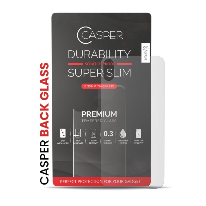 Casper Displayschutzglas (Rückglas) für iPhone XS Max (Retail-Verpackung) (Matt)