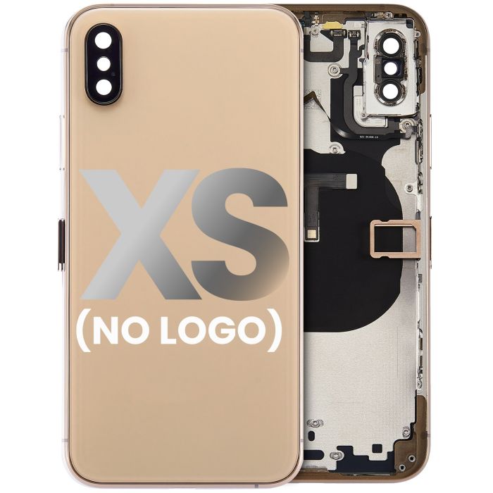Rückgehäuse mit klein Bauteile vormontiert für iPhone XS (ohne Logo) (Gold)