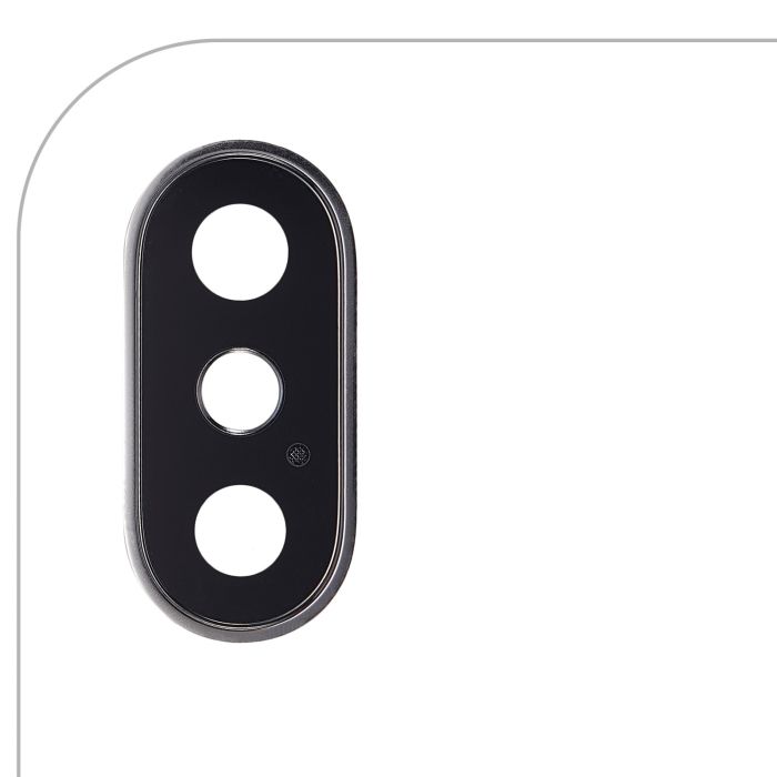 Rückkamera-Linse mit Halterung & Rahmen für iPhone X (Silber) (10er Pack)