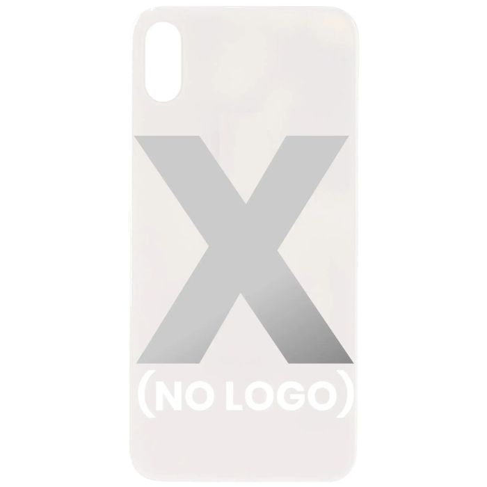Rück Abdeckung Glas für iPhone X (ohne Logo) (Silber)
