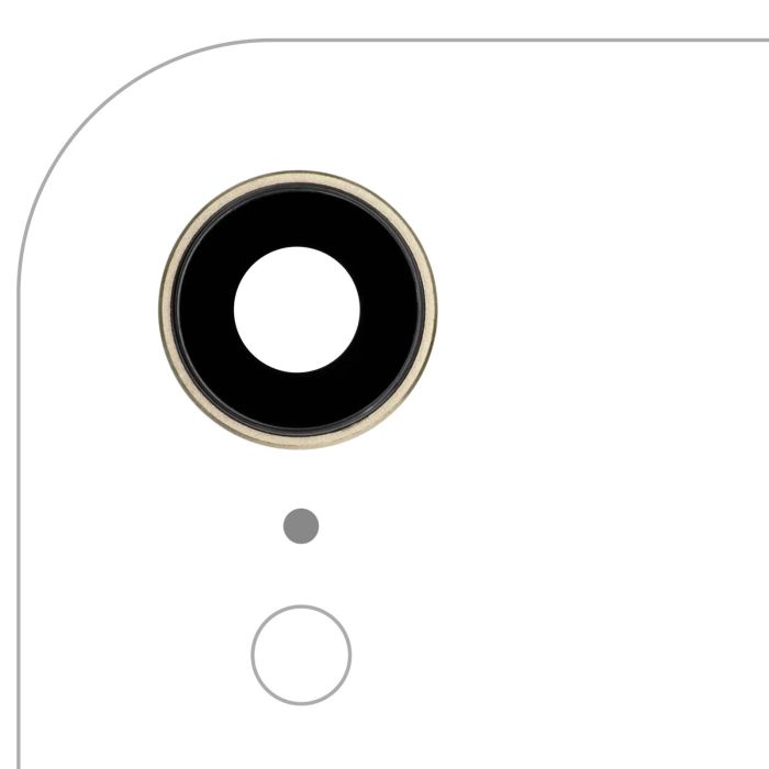 Rückkamera-Linse mit Halterung & Rahmen für iPhone XR (Gelb)