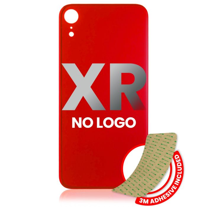 Rückglas mit 3M Klebeband für iPhone XR (ohne Logo/ großes Kameraloch) (Rot)