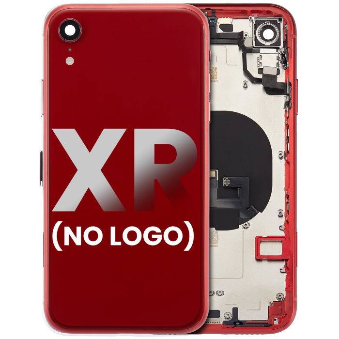 Rückgehäuse mit klein Bauteile vormontiert für iPhone XR (ohne Logo) (Rot)