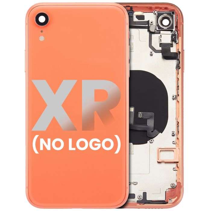 Rückgehäuse mit klein Bauteile vormontiert für iPhone XR (ohne Logo) (Coral)